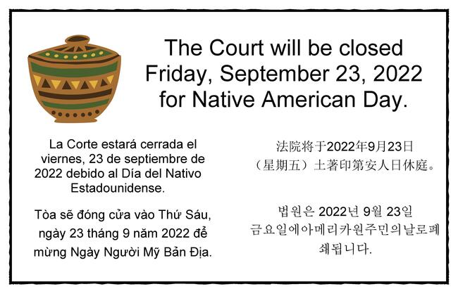 Holiday: Native American Day | California Courts Newsroom
